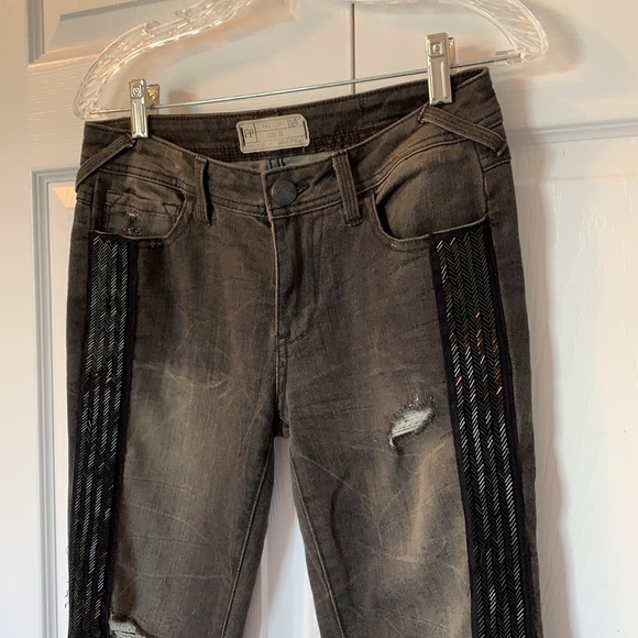 Free People Grey Embellished skinny jeans - Picture 10 of 12
